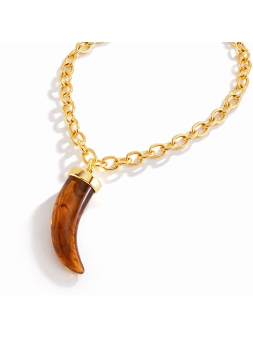 New! Gold Tortoise Tooth Necklace (1008) NWOT